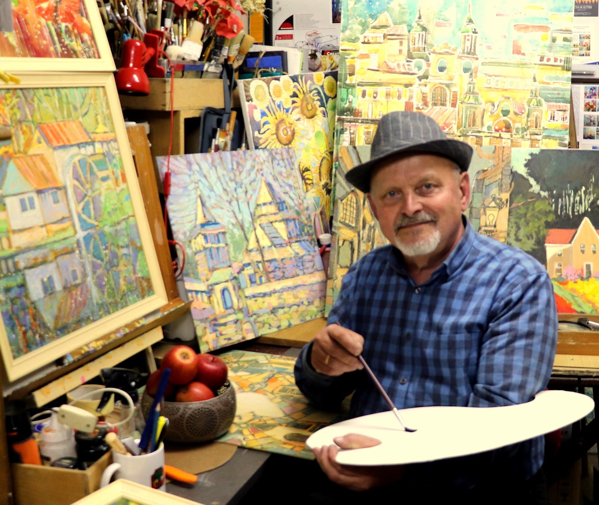 Henryk Lasko w swojej pracowni